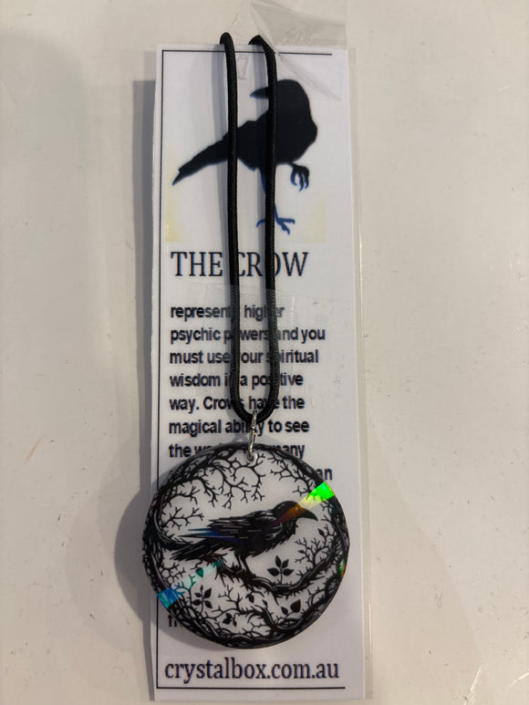 Tourmaline Black Crow Necklace