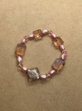 Pink Pearl and Austrian Manmade Crystal Bracelet