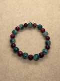Green Jade and Pink Tiger’s Eye Bracelet