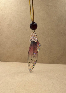 Fairy Wing with Pink Agate Pendant