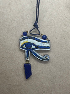 Handmade Eye of Horus Necklace with Lapis Lazuli