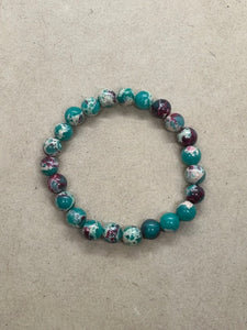 Dark Blue Imperial Jasper Crystal Beaded Bracelet