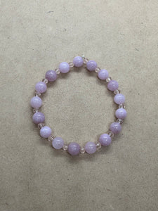 Lilac Angelite Crystal Beaded Bracelet