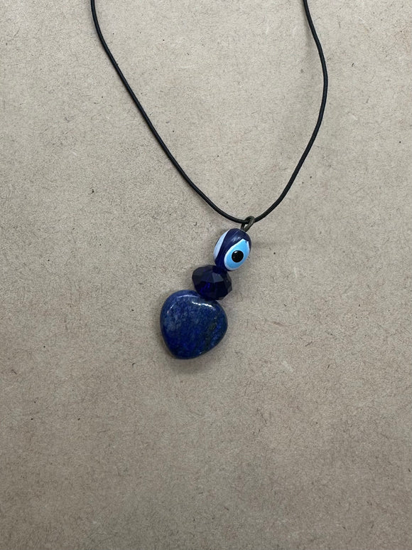 Lapis Lazuli Evil Eye Crystal Necklace