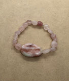 Rose Quartz Crystal Beaded Bracelet with Agate Centrepiece