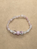 Rose Quartz Crystal with Murano Centrepiece Bracelet