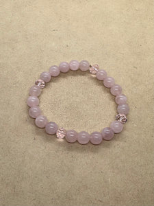 Rose Quartz Crystal Beaded Bracelet