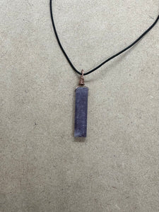 Copper Wired Lepidolite Crystal Necklace