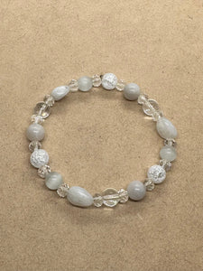 Clear Quartz, White Agate & White Cat’s Eye Empath Bracelet