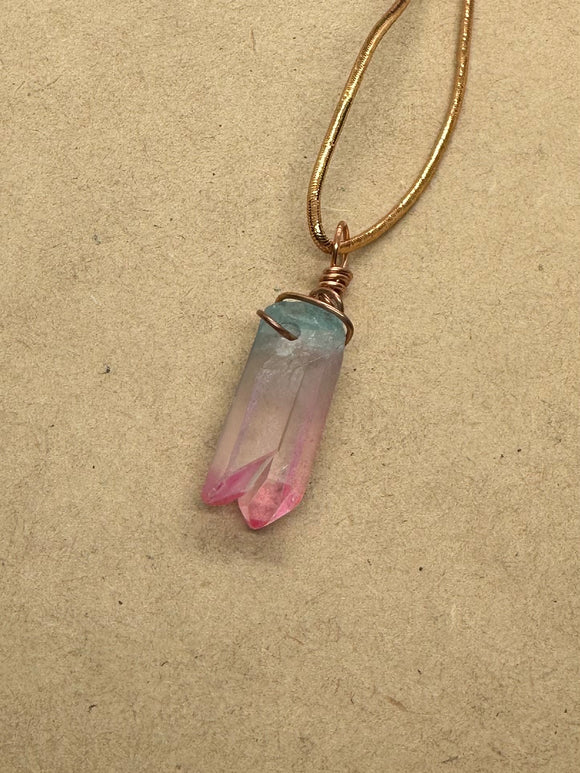 Pink & Blue Aura Quartz