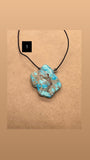 Blue Imperial Jasper Crystal Slab Necklace