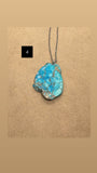 Blue Imperial Jasper Crystal Slab Necklace