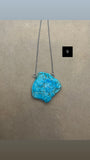 Blue Imperial Jasper Crystal Slab Necklace