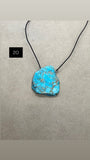 Blue Imperial Jasper Crystal Slab Necklace