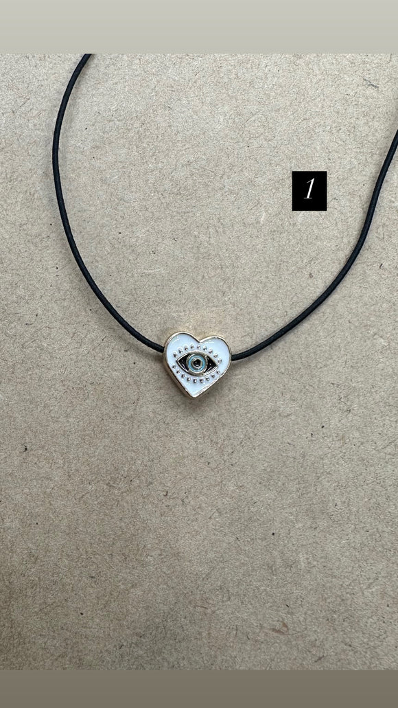 Cute Heart Evil Eye Necklace