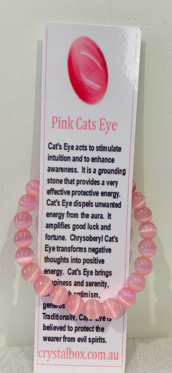 Pink Tiger’s Eye Crystal Beaded Bracelet