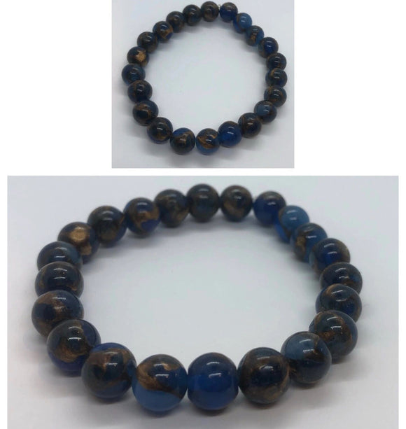 Dark Blue Jasper Crystal Beaded Bracelet