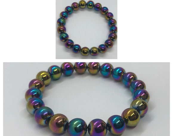 Rainbow Hematite Crystal Beaded Bracelet