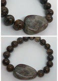 Brown Ocean Jasper  Bracelet with Agate Centrepiece