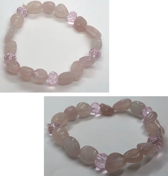 Rose Quartz Crystal Beaded Bracelet