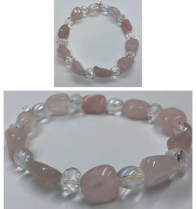 Rose Quartz Crystal Beaded Bracelet