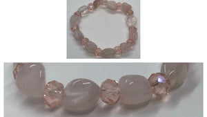 Rose Quartz Crystal Beaded Bracelet