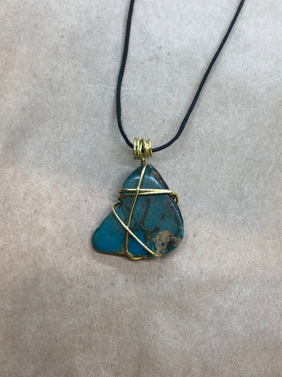 Blue Imperial Jasper Crystal Necklace