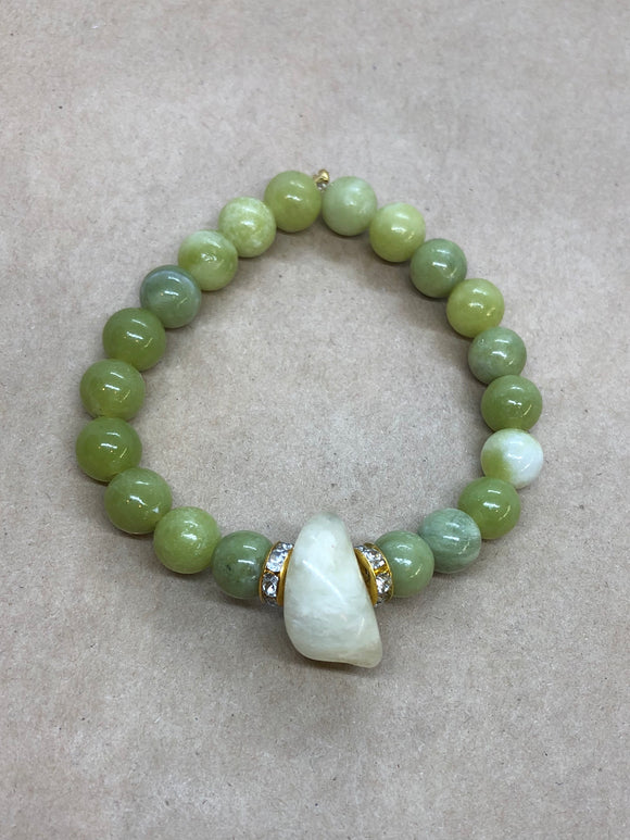 Green Jade Crystal Beaded Bracelet