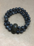 Double Strand Labradorite Crystal Beaded Bracelet