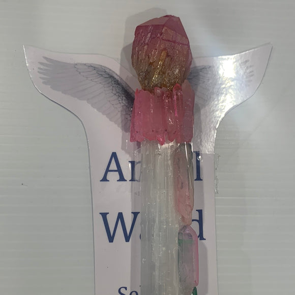 Selenite Wand with Aura Crystals 28cm