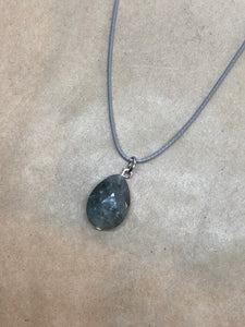 Faceted Labradorite Crystal Drop Necklace