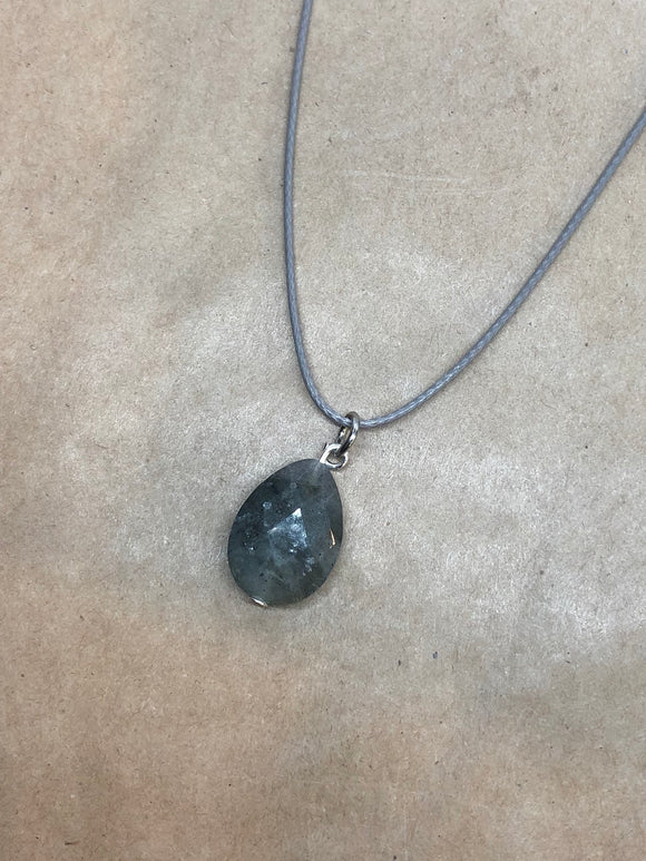 Faceted Labradorite Crystal Drop Necklace