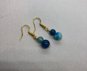 Blue Agate Crystal Earrings