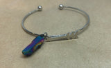 Rainbow Aura Quartz Crystal Point on Bangle