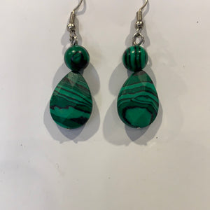 Malachite Crystal Earrings