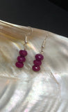 Faceted Ruby Crystal Earrings