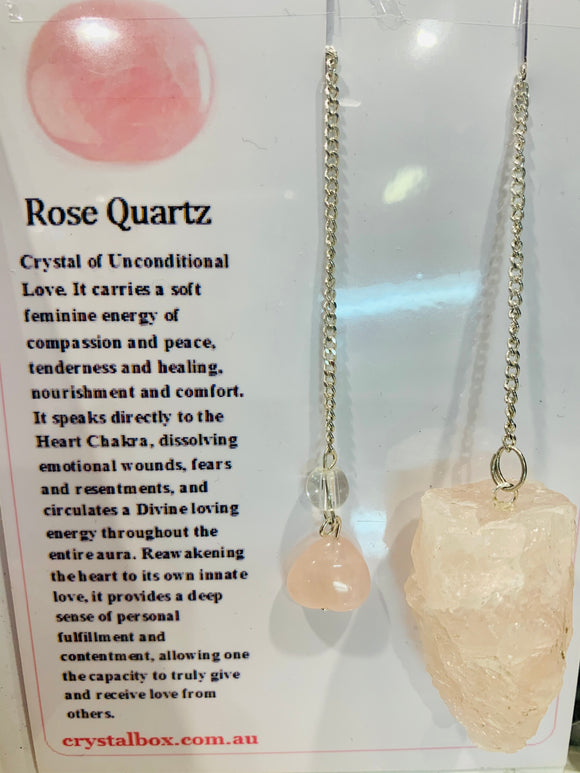 Raw Rose Quartz Pendulum