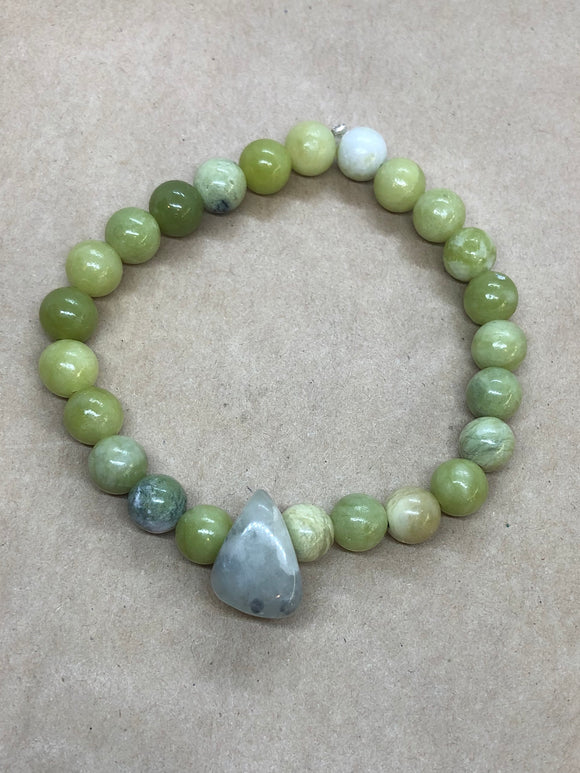Green Jade Crystal Beaded Bracelet