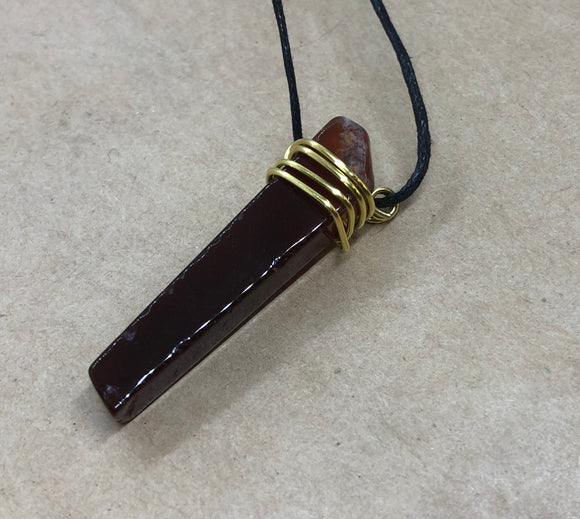 Carnelian Wired Crystal Necklace