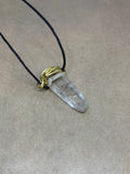Clear Quartz Crystal Wired Pendant Necklace