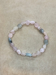 Morganite Crystal Beaded Bracelet