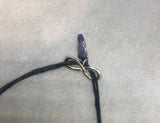 Rainbow Aura Quartz Crystal Point with Infinity Symbol on Rope Bracelet