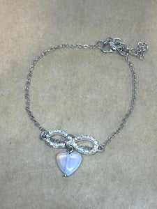 Opalite Crystal Heart on Chain Bracelet