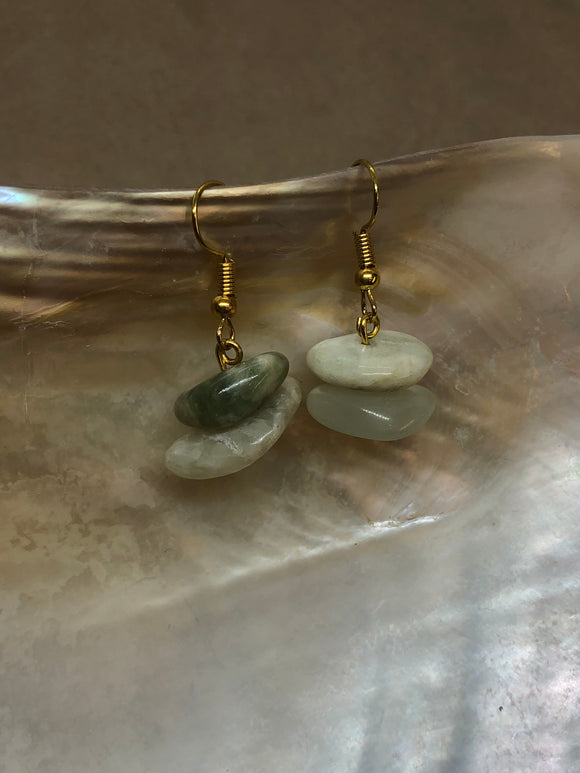 Green Jade Crystal Earrings