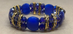 Dark Blue Cat’s Eye Crystal Cuff Bracelet