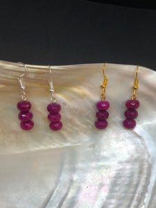 Faceted Ruby Crystal Earrings
