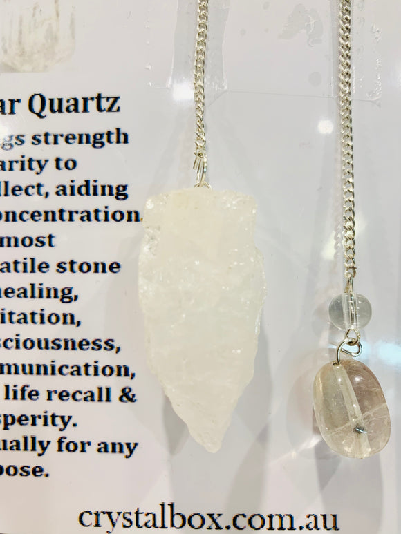 Raw Clear Quartz Pendulum