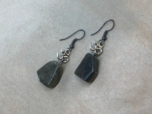 Labradorite Om Earrings