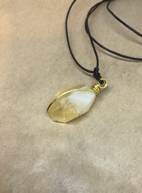 Faceted Citrine Crystal Necklace