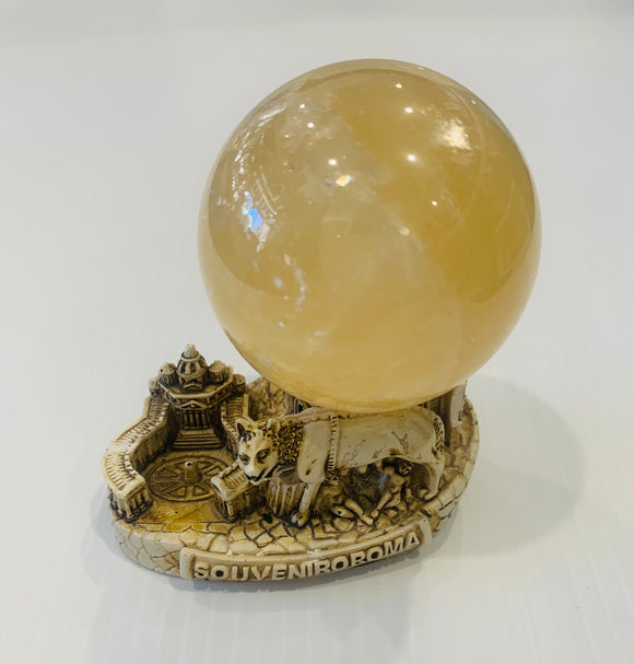 Honey Calcite Sphere 6cm diameter